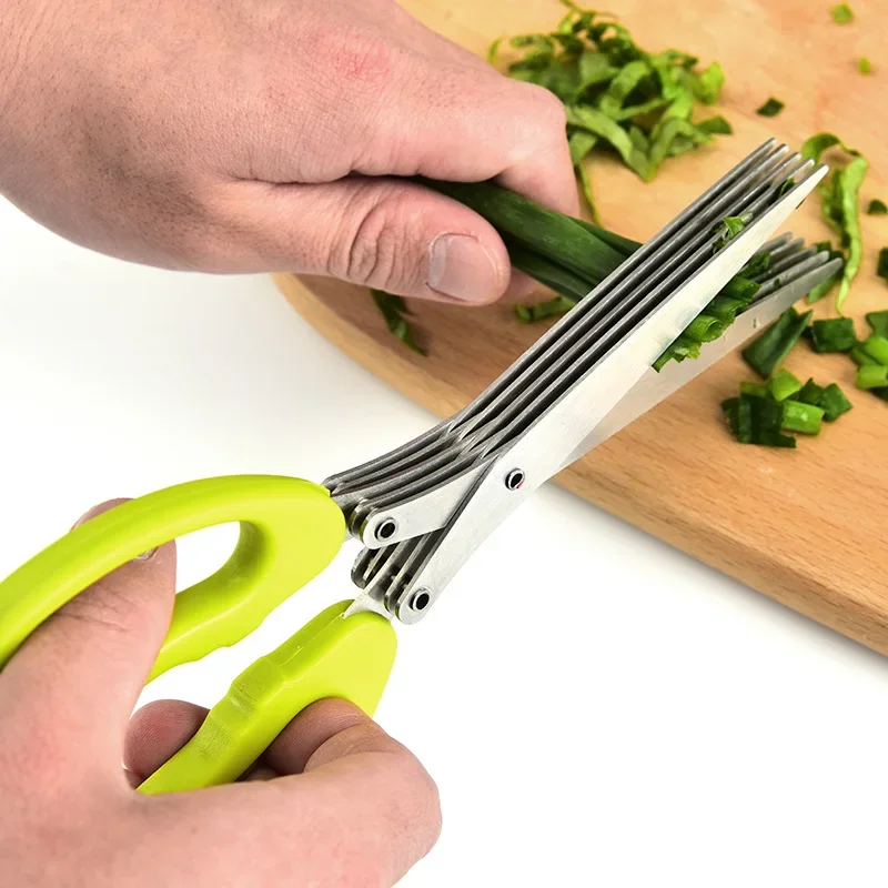 Kitchen Gadgets Products - 多層キッチンはさみステンレス鋼野菜カッターネギハーブ海苔スパイス調理ツールカットキッチンアクセサリー