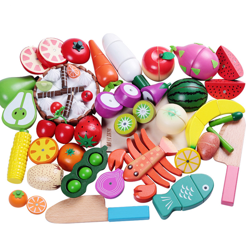Kitchen Gadgets For Kids - 1 個木のおもちゃ磁気切断果物野菜食品ごっこ遊びシミュレーションキッチンロールプレイ知育玩具子供のため