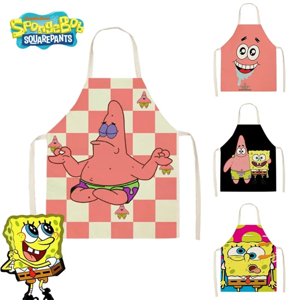 Kitchen Gadgets Products - スポンジボブ パトリック キッチンエプロン 大人用 リネンビブ アニメ