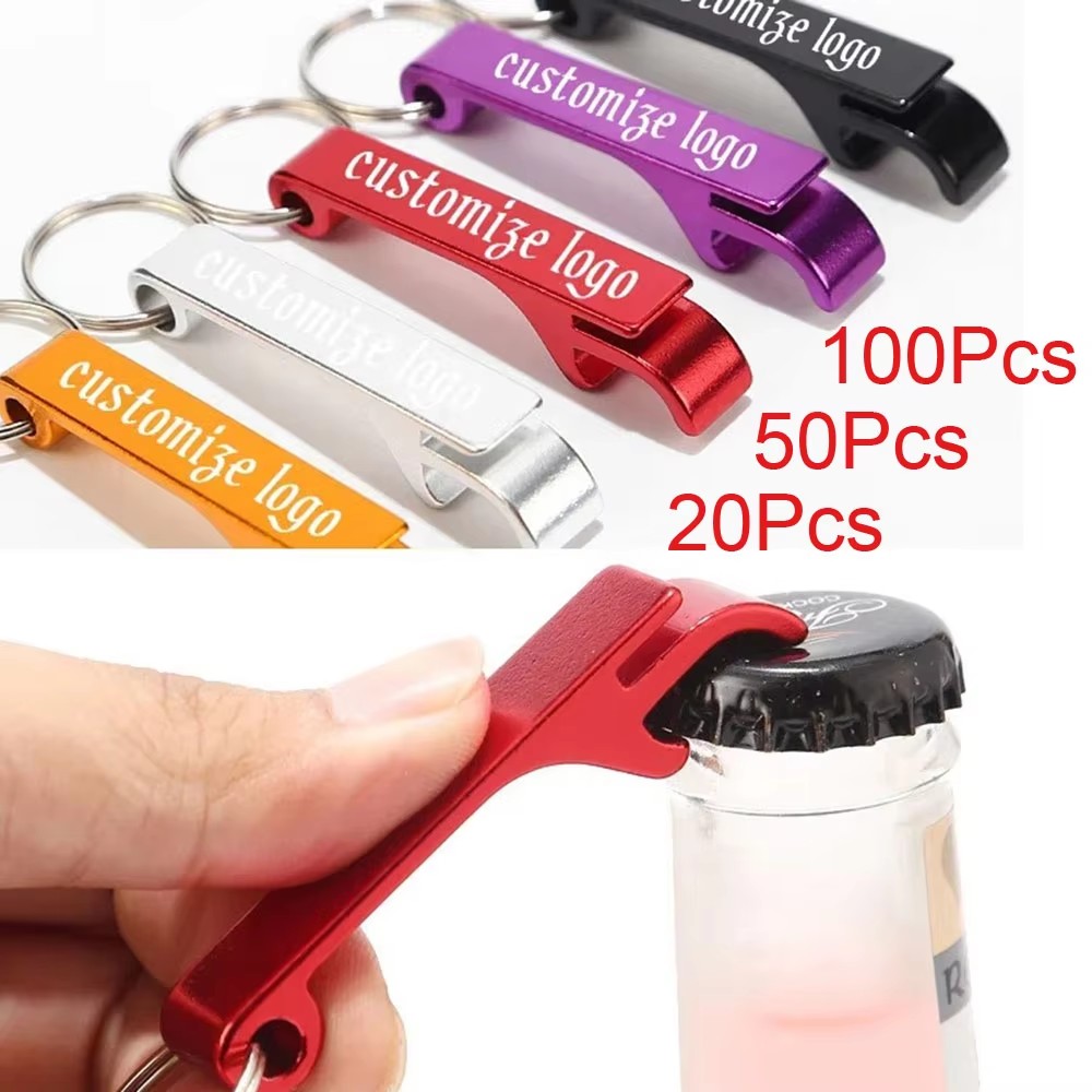 Electric Can Opener - Adea100個入りキーホルダー栓抜きキーチェーンポケット携帯ロゴ入りプライベートギフトカスタムキーリング缶切り