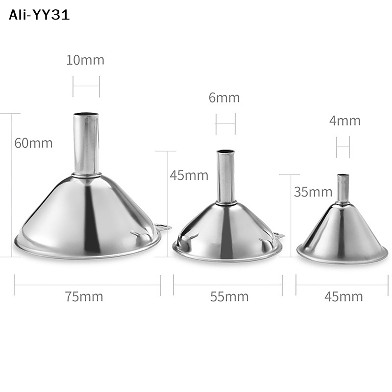Kitchen Gadgets Set - 【YY】3個セット 2025年新作 ステンレス製ミニ漏斗 オイル漏れ ワイン漏れ対策 多目的漏斗