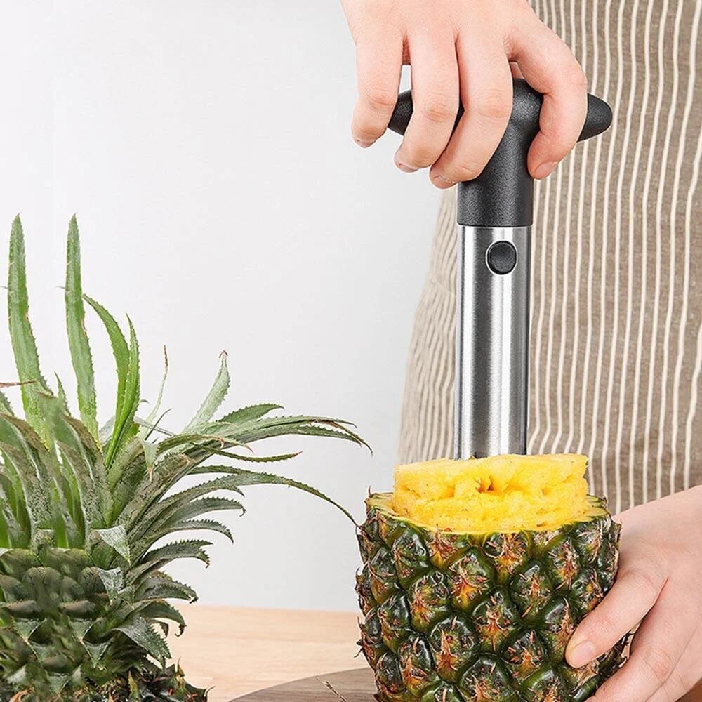 Kitchen Gadgets Hacks - スポットステンレス鋼パイナップルピーラーパイナップルコアラースライサーフルーツカッター簡単スライサーピーラーキッチンガジェット速い配達