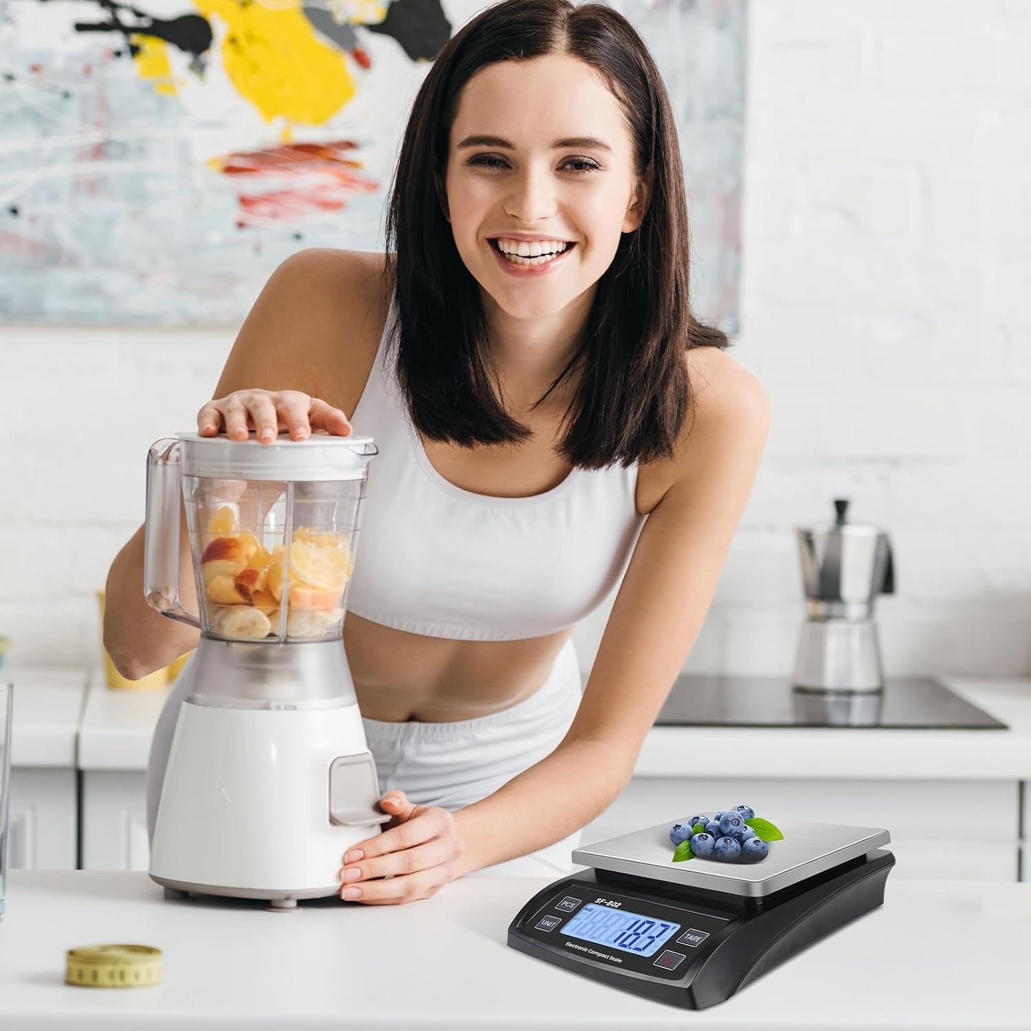 Digital Kitchen Scale - 2026年新型デジタルキッチンスケール 大型食品計量器 ベーキング・料理用 ステンレス製パンスケール LCDディスプレイ付き カウント機能付き
