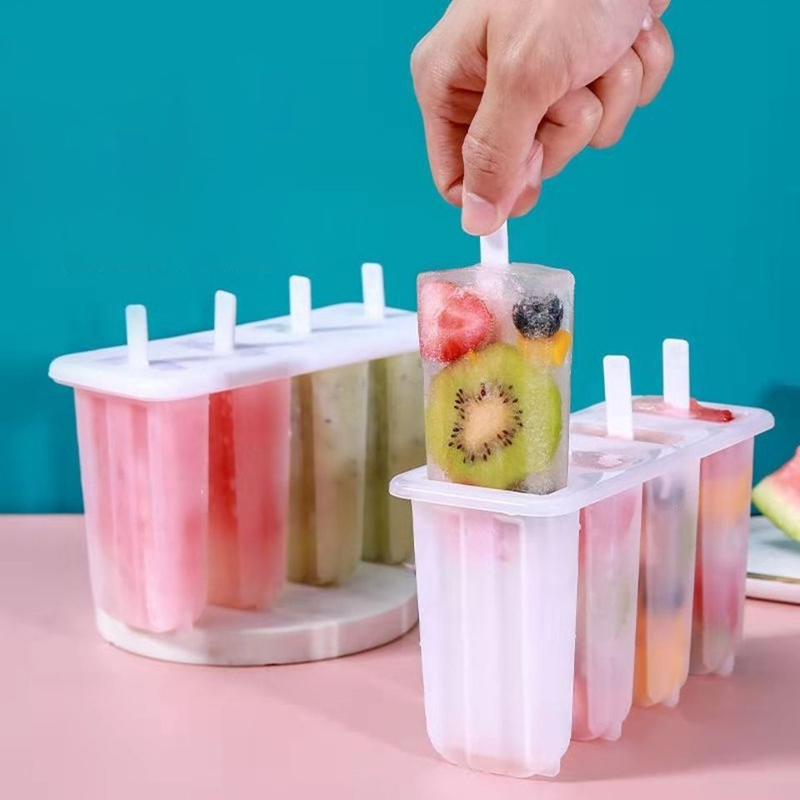 Kitchen Gadgets For Kids - 新しい # 4セルアイスクリームポプシクル型 DIYアイスクリームメーカー 自家製 夏用