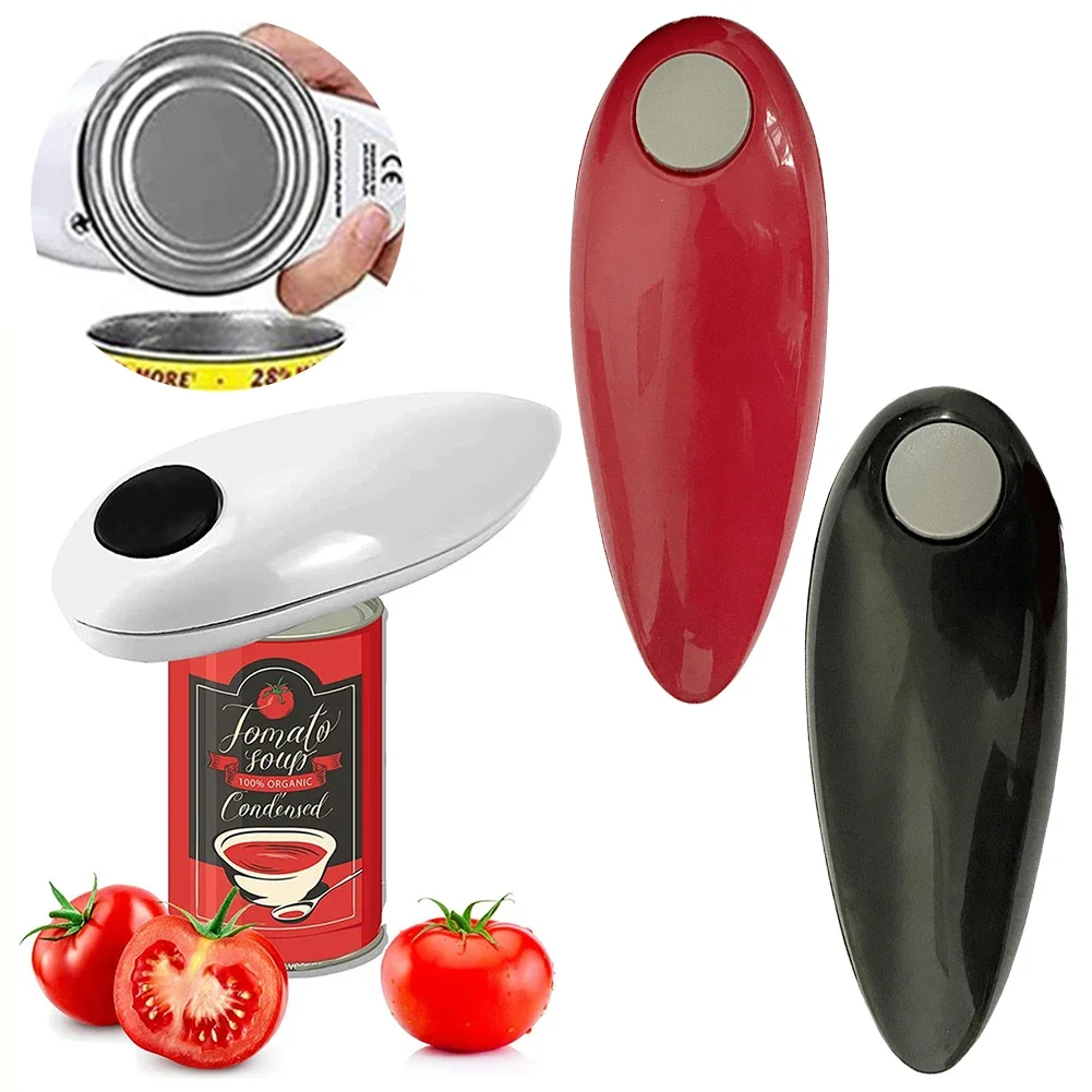 Electric Can Opener - 自動電気缶切り,滑らかなエッジの栓抜き,電池式,あらゆる種類の瓶用の弱い手