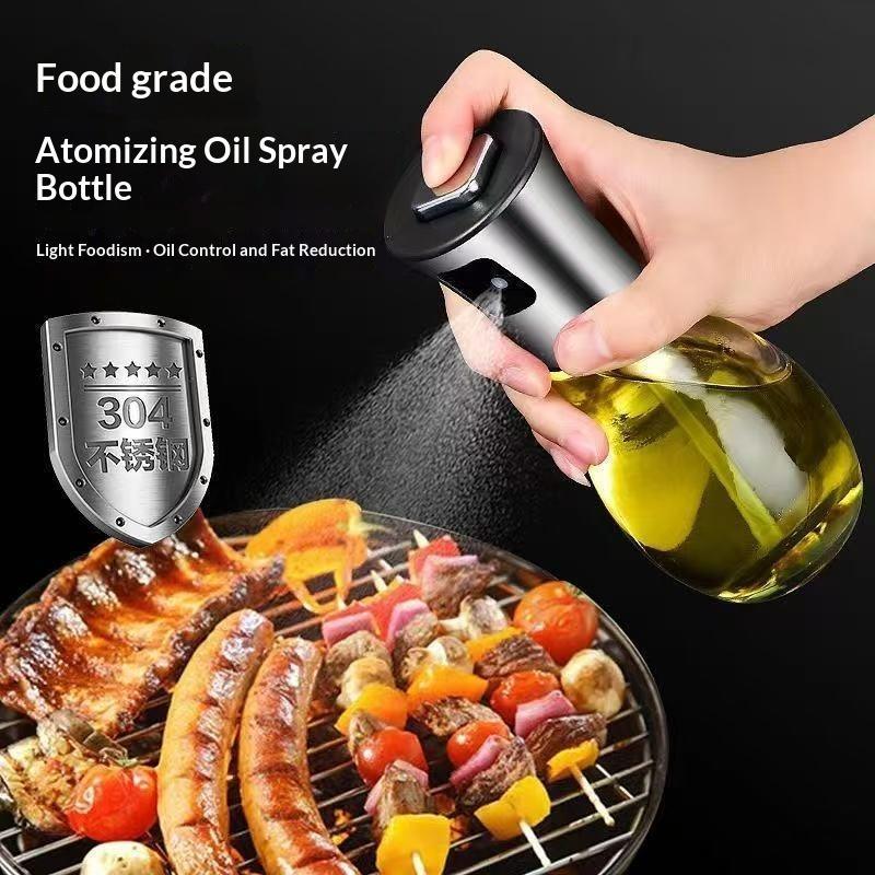 Kitchen Gadgets Oil Spray - 調理用オイルスプレーヤー、200MLオリーブオイルスプレーヤー、ステンレス製オイルスプレーボトル、携帯用オイルスプレッダー、キッチンガジェット