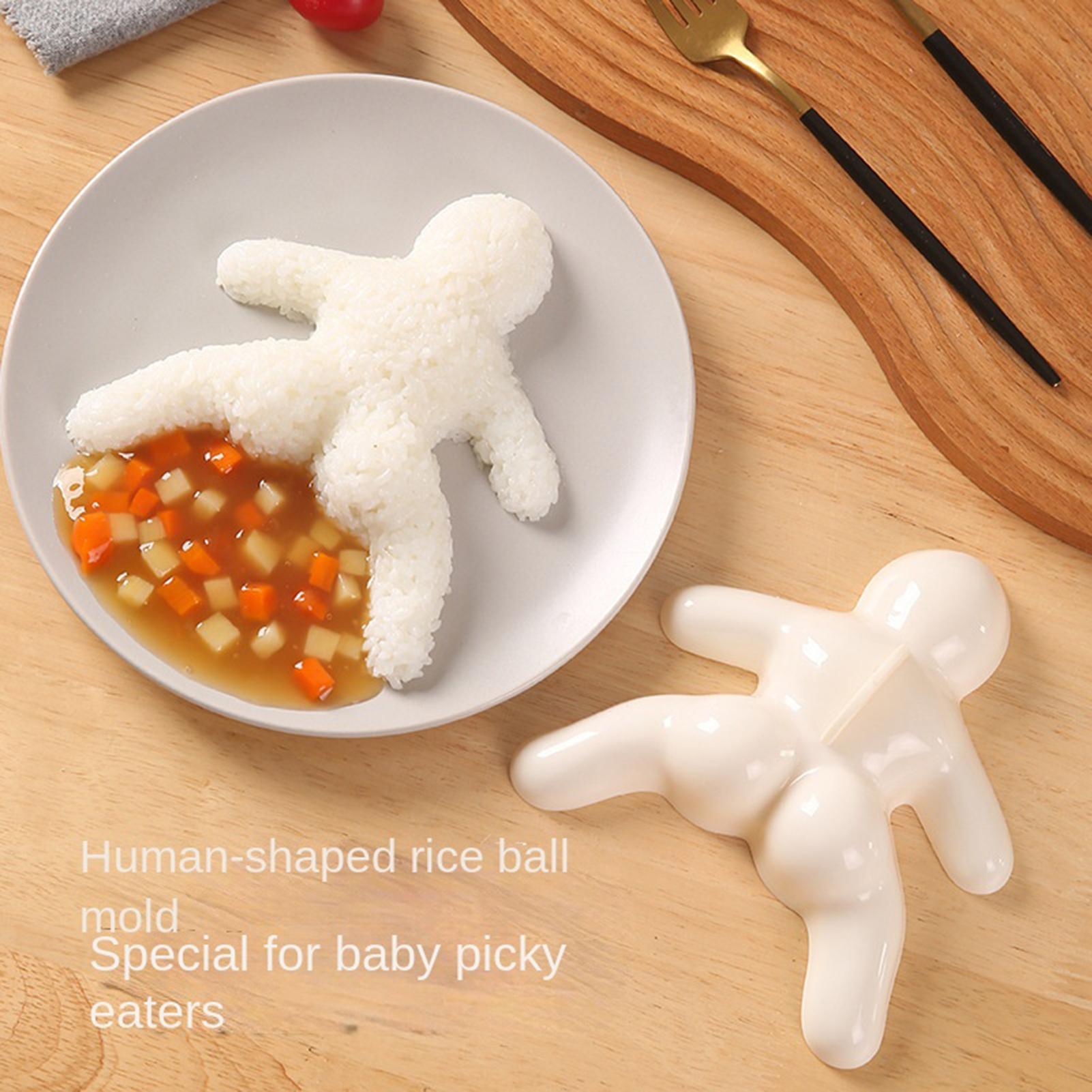 Kitchen Gadgets For Kids - かわいいミニおにぎりメーカー型 人型 ノンスティックPP寿司成形器 簡単リリース キッチンガジェット 子供用弁当ランチフードDIY