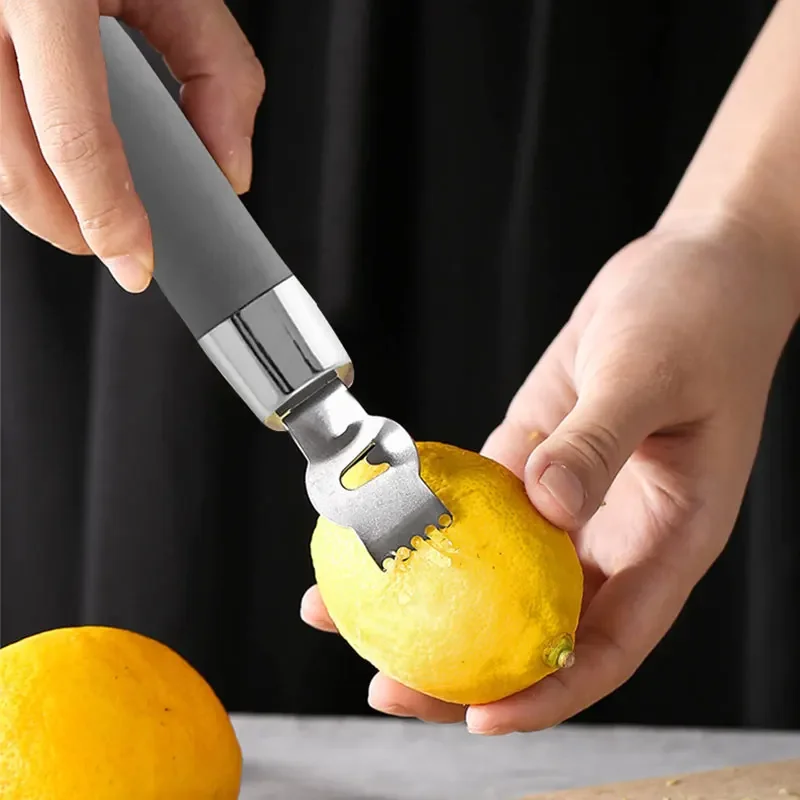 Kitchen Gadgets Hacks - レモンシトラスゼスターツールチーズおろし金キッチンガジェット用ステンレス鋼の刃レモンおろし金ゼスターオレンジシトラスピーラー