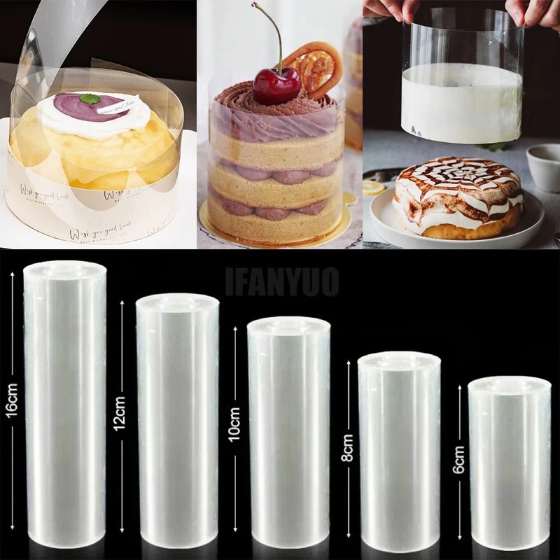 Cake Decorating Turntable - 5m/ロール 透明ケーキラップフィルム DIYアセテート製ケーキ用ラップフィルム 5-25cm アセテート製ケーキカラー デコレーション