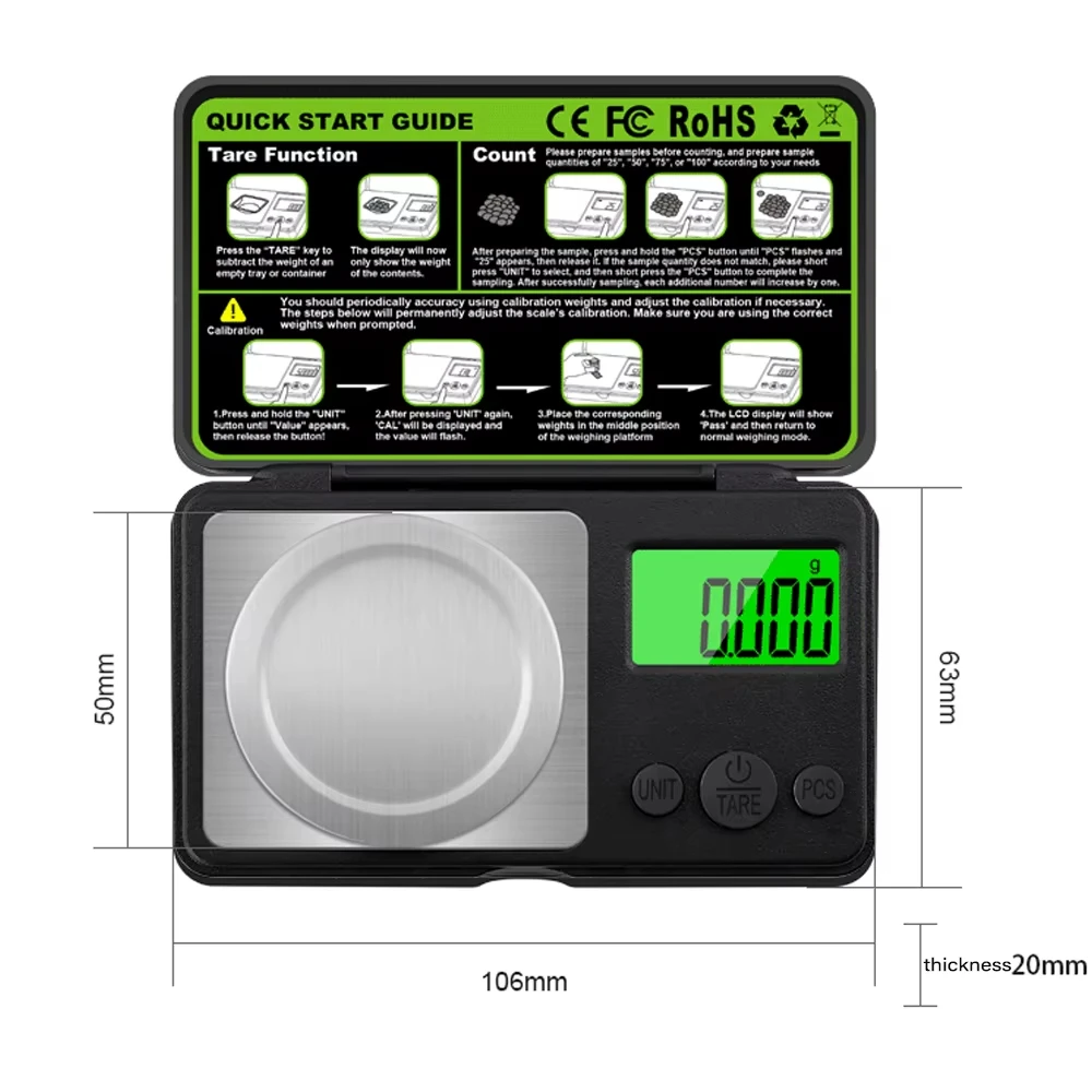 Digital Kitchen Scale - ミニデジタルスケールジュエリーミリグラムスケールポータブルキッチンベーキングスケール100g 0.001g高精度ミリグラムスケールトランジション