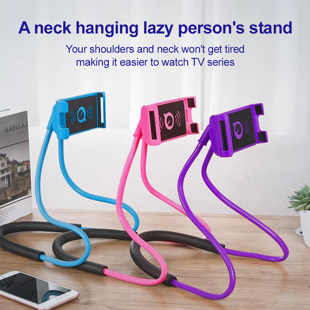 Kitchen Gadgets Easy Life - 首掛け式怠惰な携帯電話スタンド、フレキシブルグースネック携帯電話ホルダー、360度回転タブレットマウント、ハンズフリー多目的ブラケット