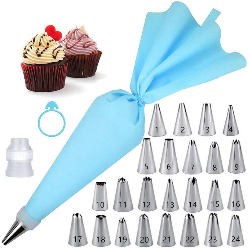Kitchen Gadgets Set - ノズルパイピングケーキデコレーションツール製菓機器キッチンアクセサリーペストリーバッグとベーカリーセットステンレス鋼ソケット