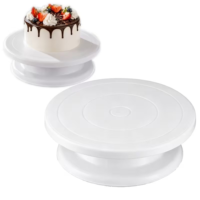 Cake Decorating Turntable - ケーキターンテーブルまたは回転式ケーキスタンド。デザートの装飾、配置、展示に適しています。ケーキディスプレイラック。