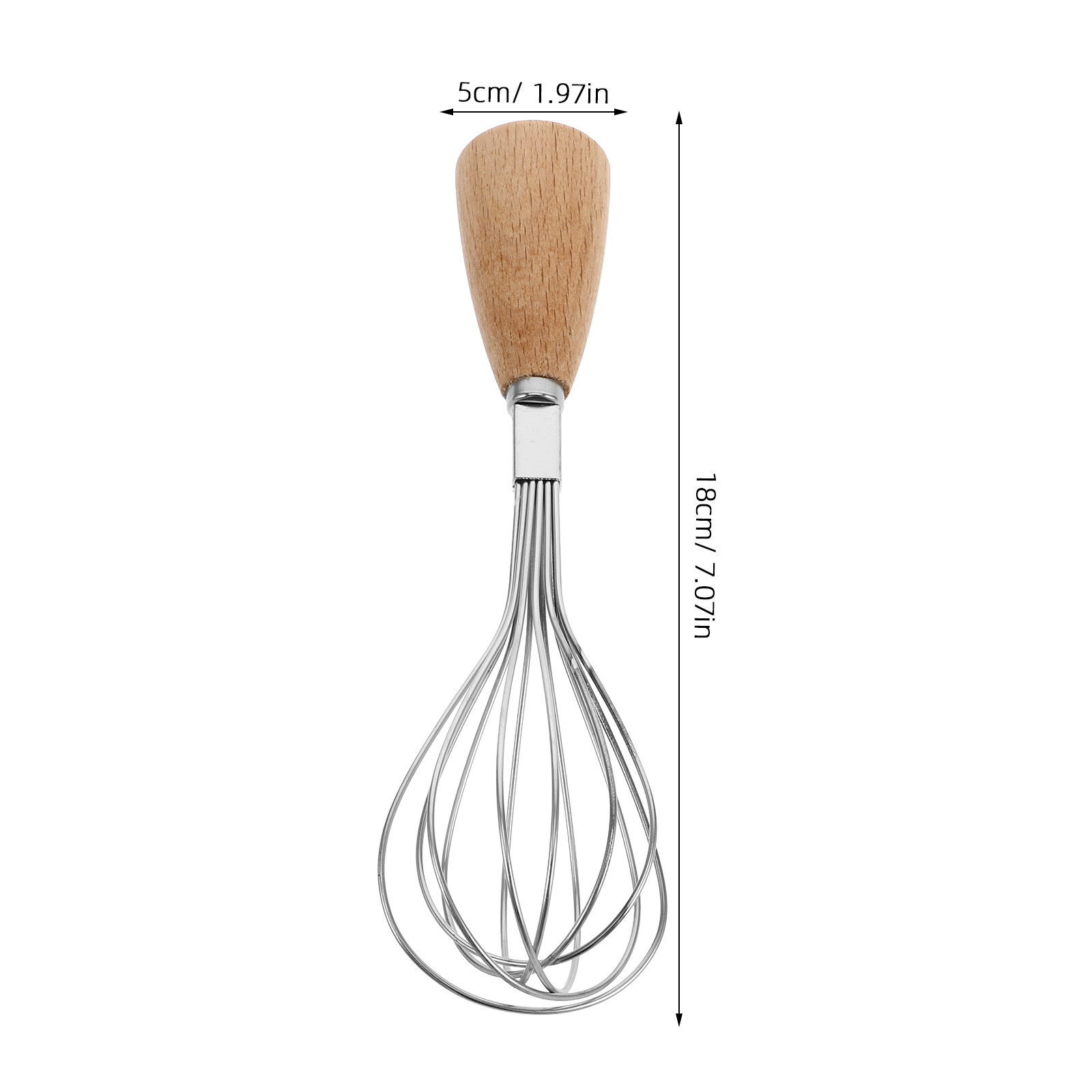 ミニステンレス鋼製木製ハンドル付き細長いハンドウィスク、卵の - Kitchen Gadgets Products のレビューと価格