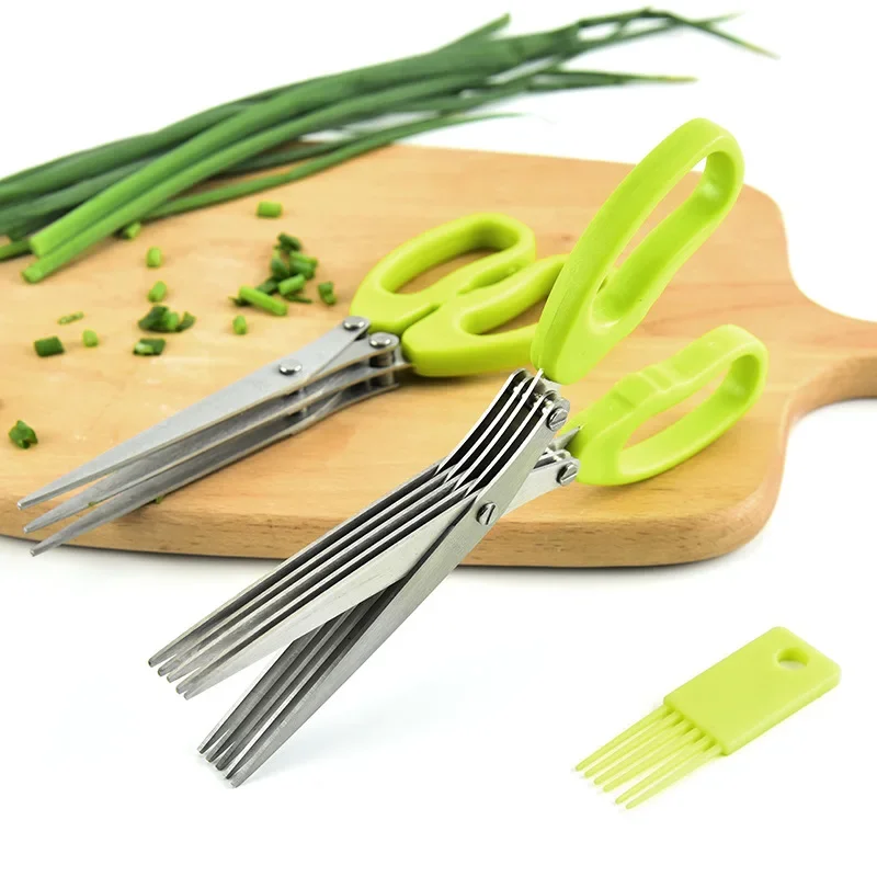 多層キッチンはさみステンレス鋼野菜カッターネギハーブ海苔スパ - Kitchen Gadgets Products のレビューと価格