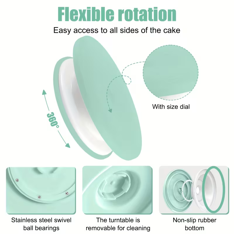 100個のケーキデコレーションキット、回転台、アイシングパイ - Cake Decorating Turntable のレビューと価格
