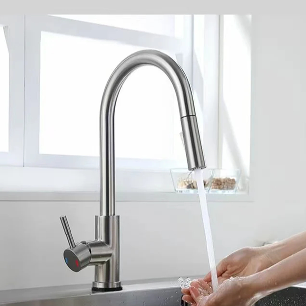 ブラックキッチン蛇口フレキシブルプルアウト2モードノズル温冷 - Kitchen Gadgets Mixer のレビューと価格