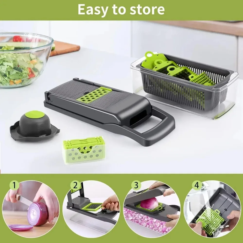 多機能野菜チョッパーハンドル食品格子食品チョッパー野菜スライ - Kitchen Gadgets Hacks のレビューと価格