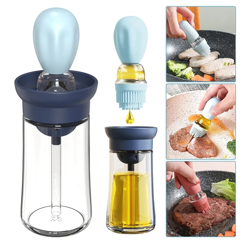 ポータブルキッチンオイルボトルシリコンブラシ制御定量バーベキ - Kitchen Gadgets Oil Spray のレビューと価格