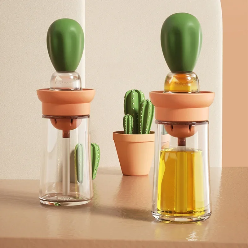 ポータブルキッチンオイルボトルシリコンブラシ制御定量バーベキ - Kitchen Gadgets Oil Spray のレビューと価格