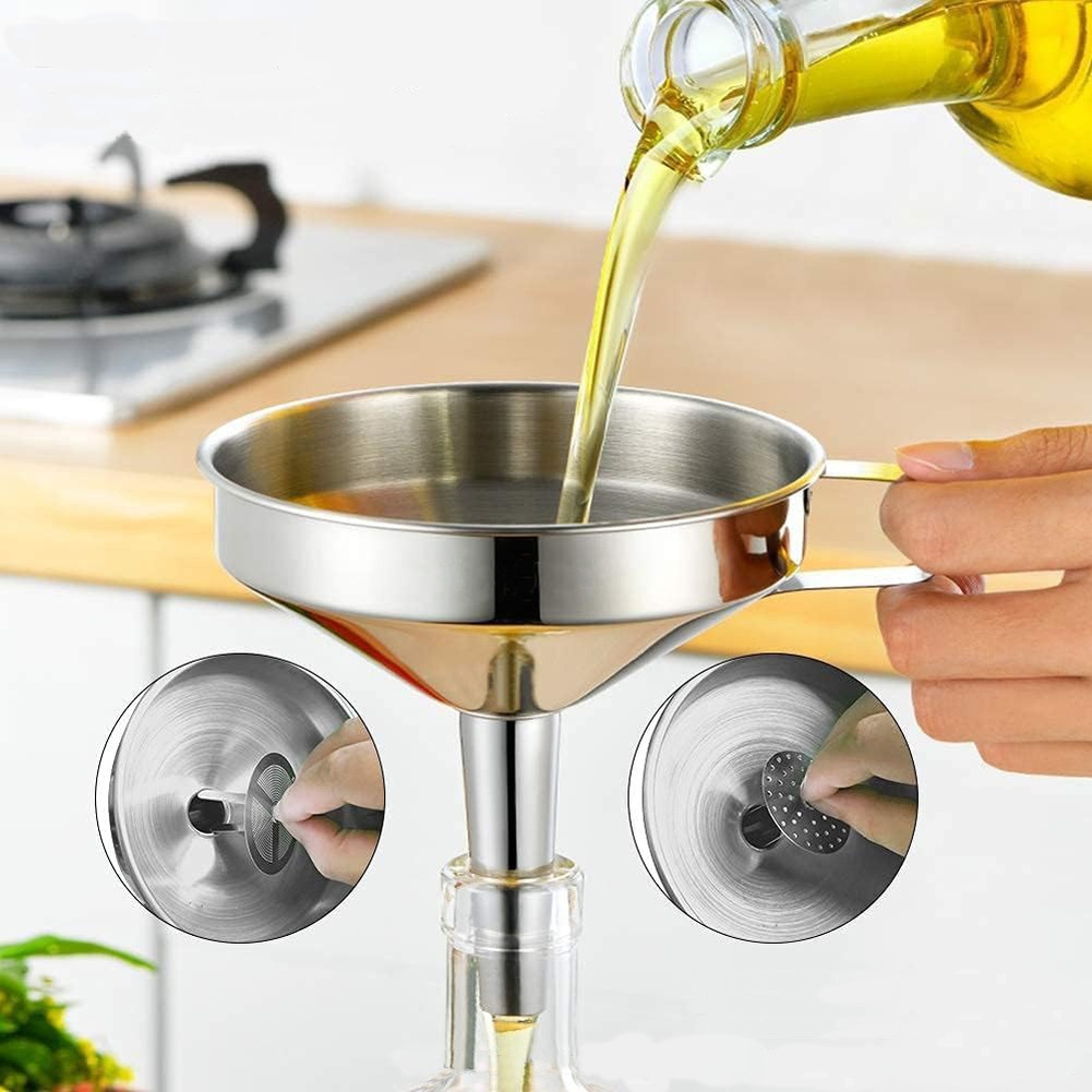 1Pc ステンレス鋼食用油漏斗広口キッチンアクセサリーバービ - Kitchen Gadgets Products のレビューと価格