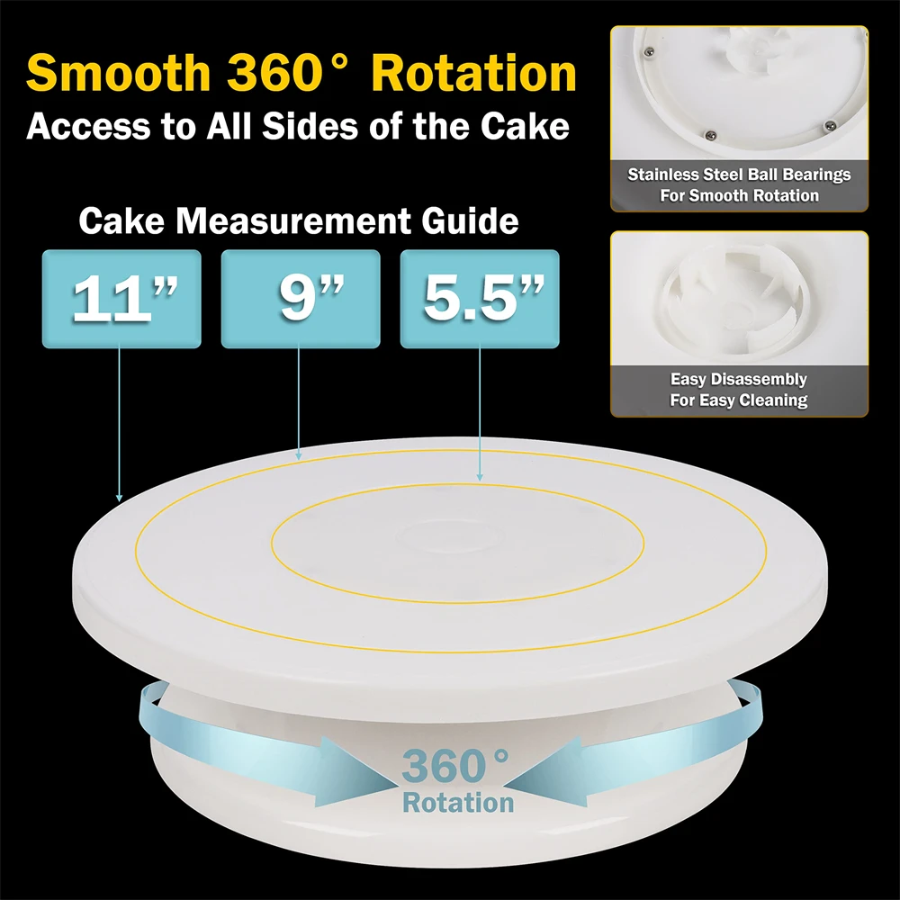 ケーキデコレーションキット6点セット（ターンテーブル、スパチ - Cake Decorating Turntable のレビューと価格