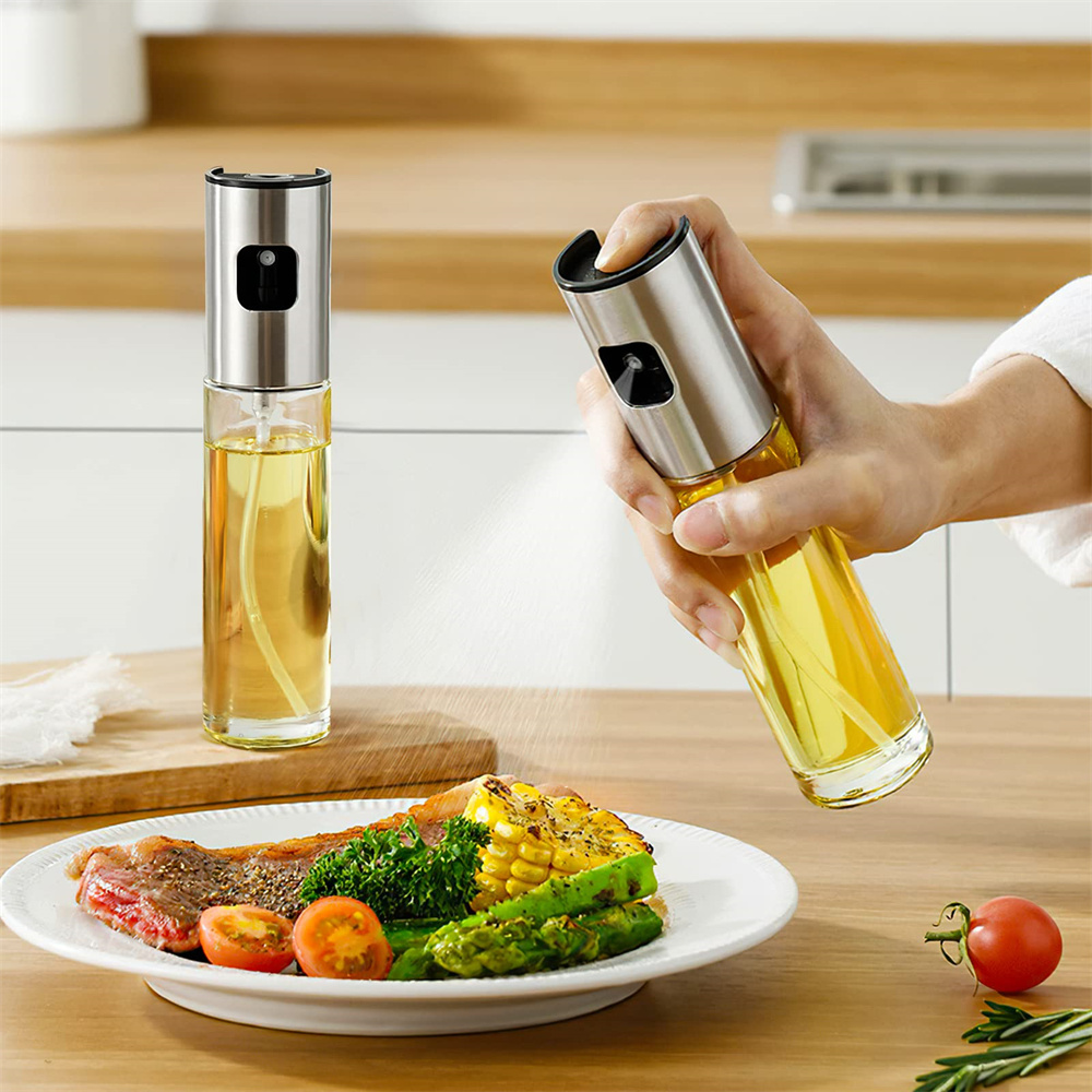 ガラス製オイルスプレーボトル、オリーブオイルスプレーミスター - Kitchen Gadgets Oil Spray のレビューと価格
