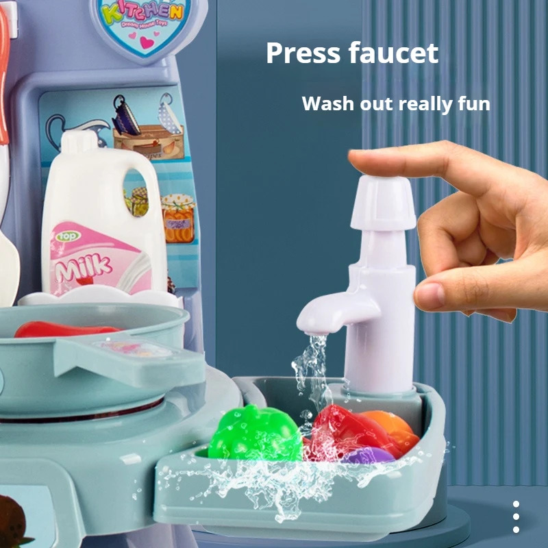ライトとサウンド付きの模擬キッチンプレイセット、子供向けリア - Kitchen Gadgets For Kids のレビューと価格
