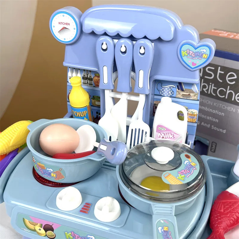 ライトとサウンド付きの模擬キッチンプレイセット、子供向けリア - Kitchen Gadgets For Kids のレビューと価格