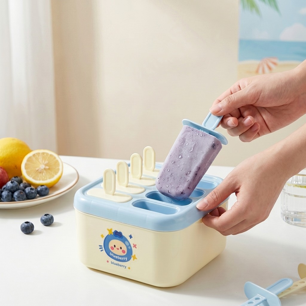 蓋付きプラスチック製アイスキャンディー型 再利用可能なスティ - Kitchen Gadgets For Kids のレビューと価格