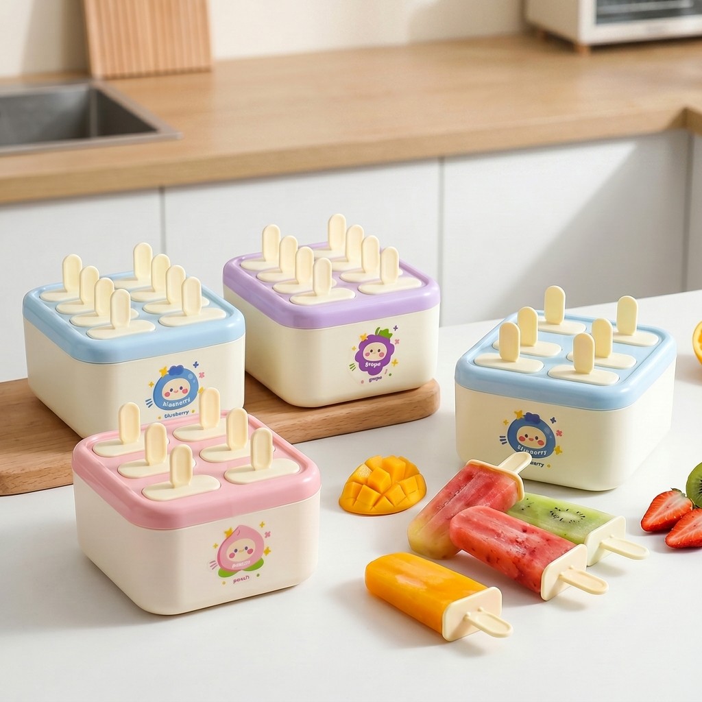 蓋付きプラスチック製アイスキャンディー型 再利用可能なスティ - Kitchen Gadgets For Kids のレビューと価格