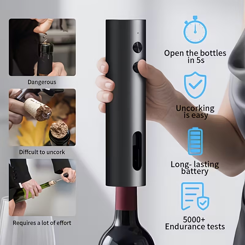 電動ワインオープナーセット新入荷 自動赤ワインコルク抜き 充 - Electric Can Opener のレビューと価格