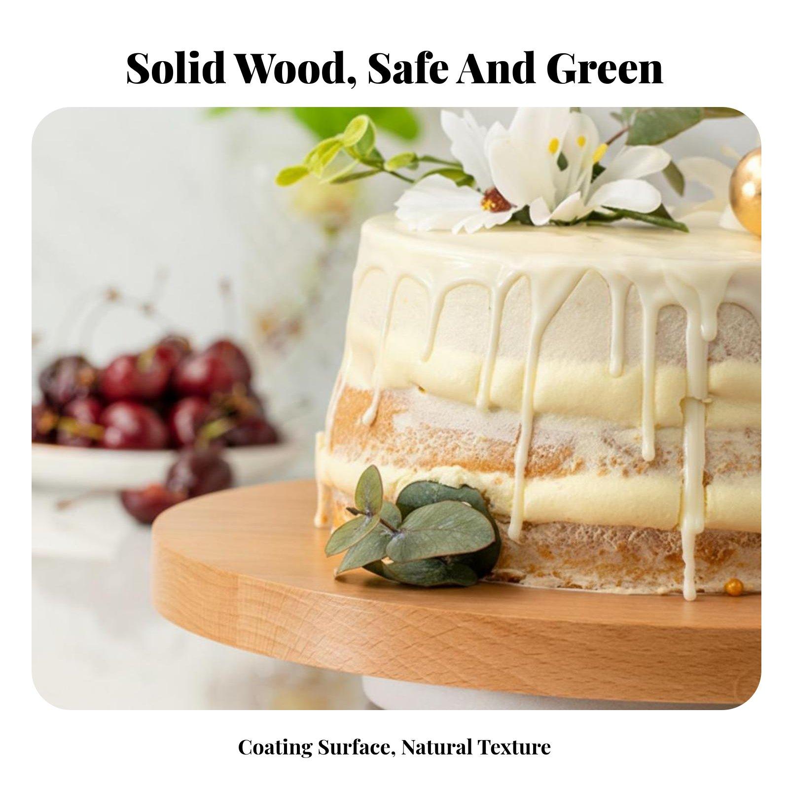 無垢材製ケーキ回転台、滑らかな360度回転でデコレーションや - Cake Decorating Turntable のレビューと価格