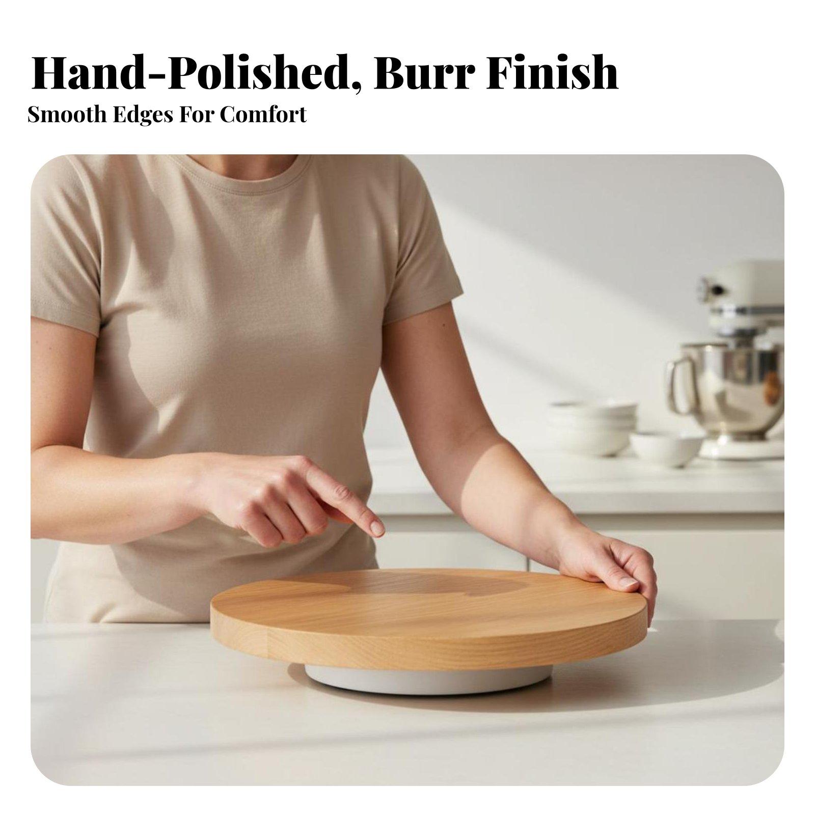無垢材製ケーキ回転台、滑らかな360度回転でデコレーションや - Cake Decorating Turntable のレビューと価格