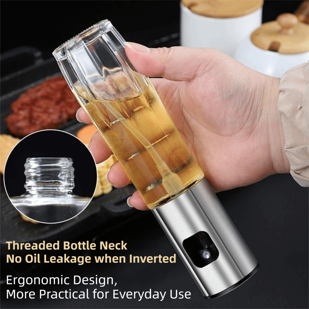 ガラスオイルスプレーボトルファインスプレーステンレス鋼ガラス - Kitchen Gadgets Oil Spray のレビューと価格