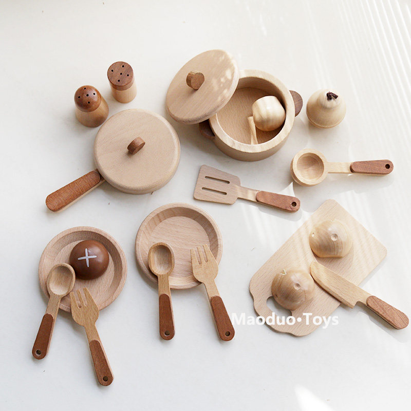 マオドゥオ おもちゃ ブナ材製 キッズキッチン プレイセット - Kitchen Gadgets For Kids のレビューと価格