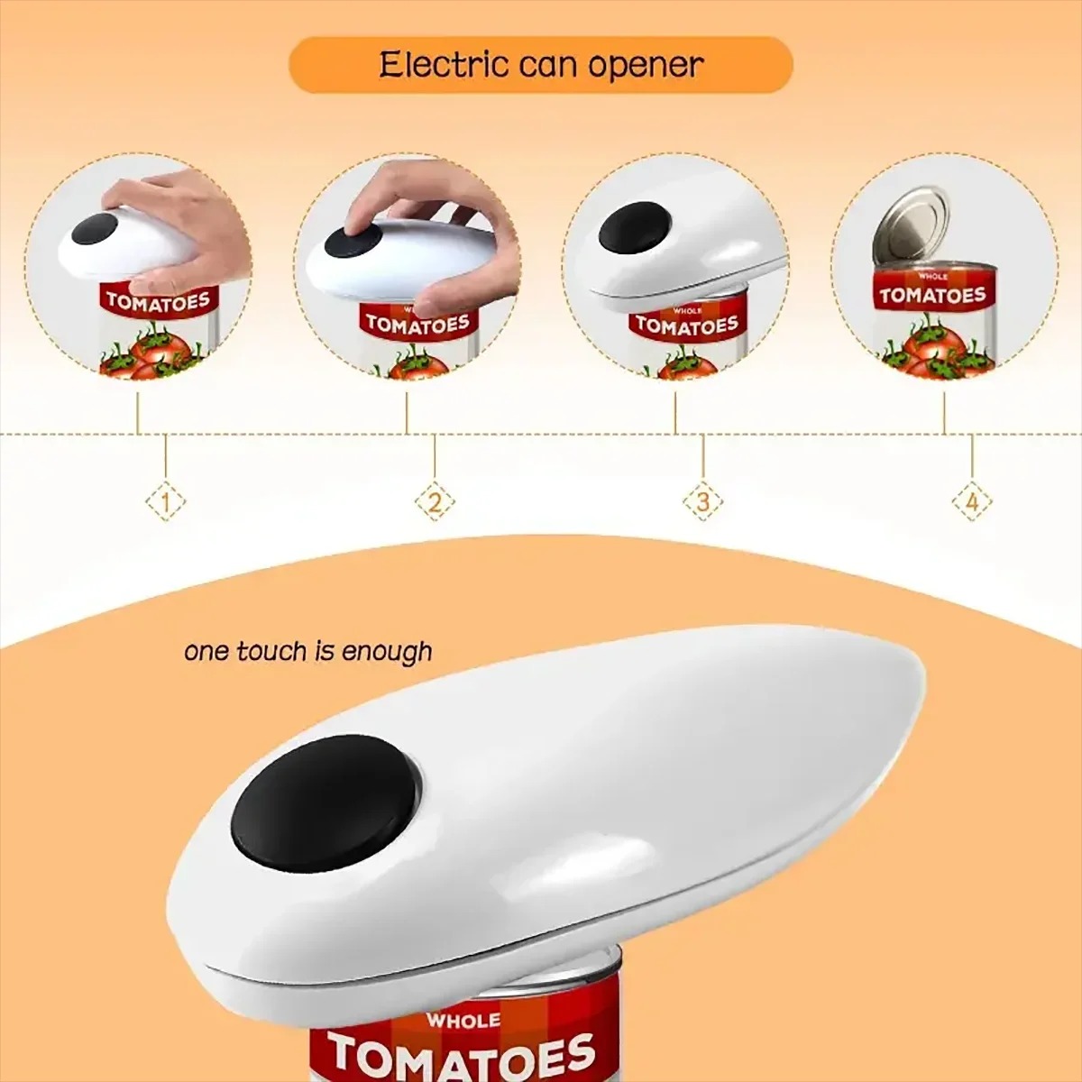 ワンタッチ自動電動缶切り器 ポータブルキッチン用瓶・ボトル開 - Electric Can Opener のレビューと価格