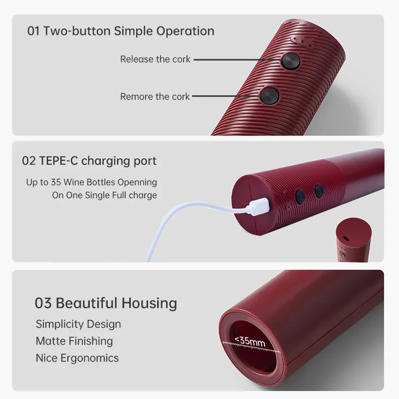 ホームフィッシュ 電動ワインオープナー 自動赤ワインコルク抜 - Electric Can Opener のレビューと価格