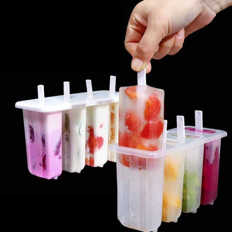 新しい # 4セルアイスクリームポプシクル型 DIYアイスク - Kitchen Gadgets For Kids のレビューと価格