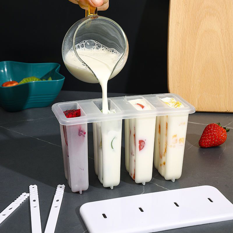 新しい # 4セルアイスクリームポプシクル型 DIYアイスク - Kitchen Gadgets For Kids のレビューと価格