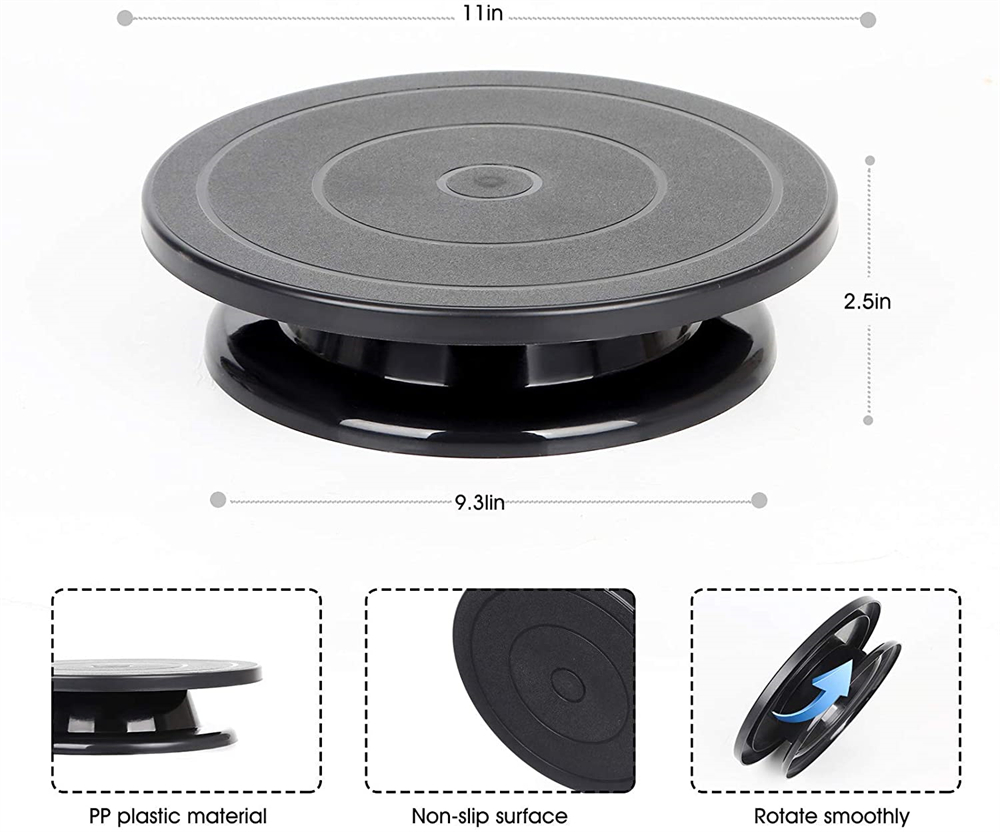 6 個のケーキターンテーブル 2 つや消しストレートアングル - Cake Decorating Turntable のレビューと価格