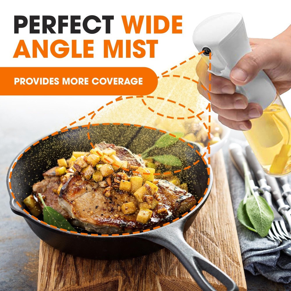 300MLオイルスプレーヤー、プレミアム計量式オリーブオイル - Kitchen Gadgets Oil Spray のレビューと価格