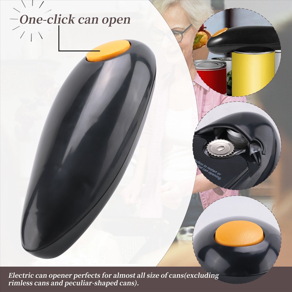 newA10R電動缶切り、ワンタッチキッチンツール、滑らかな - Electric Can Opener のレビューと価格