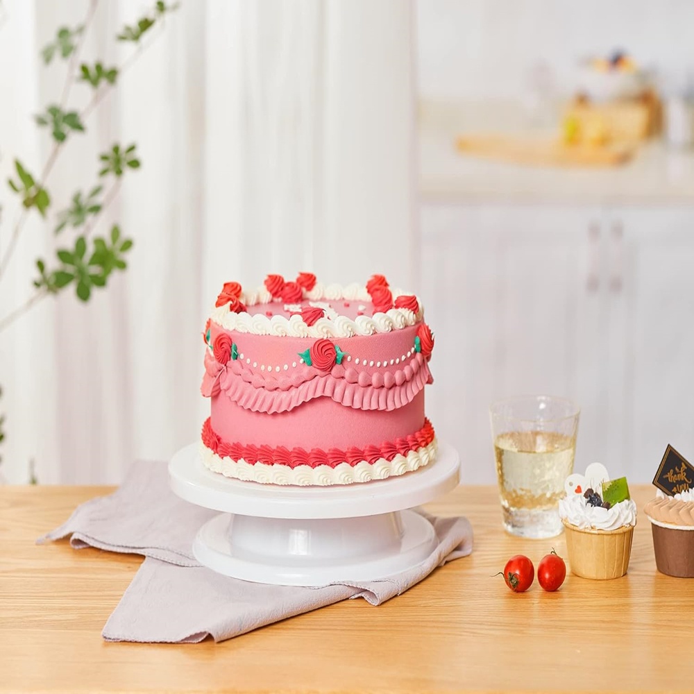 プラスチック製回転ケーキターンテーブルセット、回転式ケーキデ - Cake Decorating Turntable のレビューと価格
