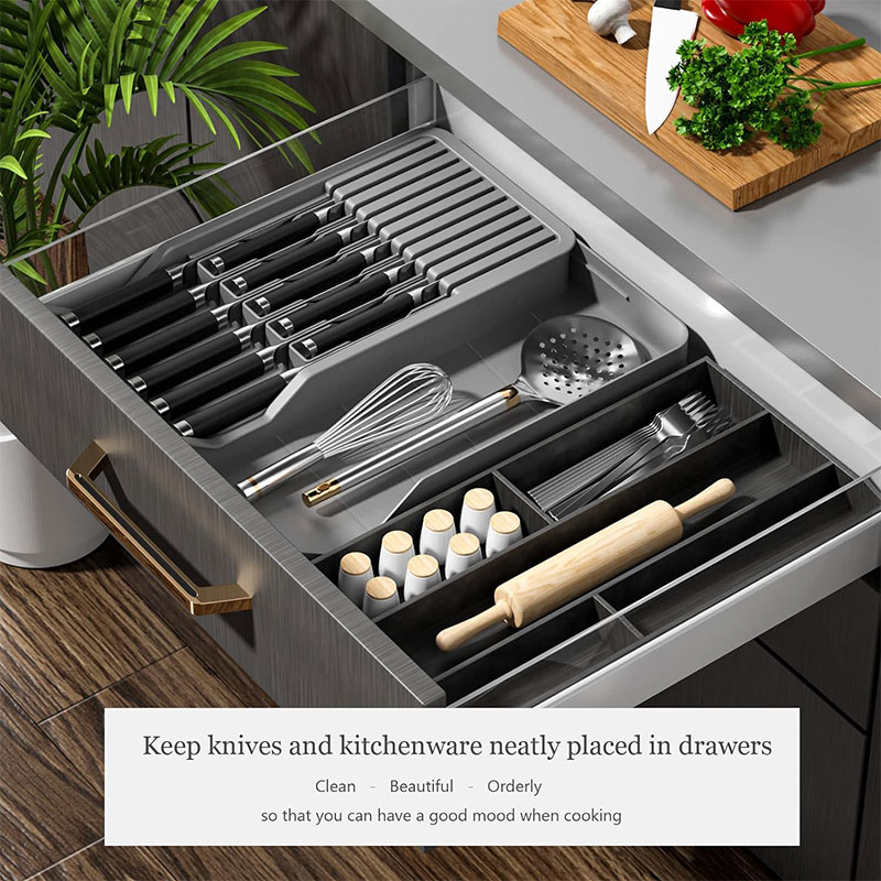 拡張可能なオーガナイザー付きナイフブロックホルダー、キッチン - Kitchen Gadgets Hacks のレビューと価格