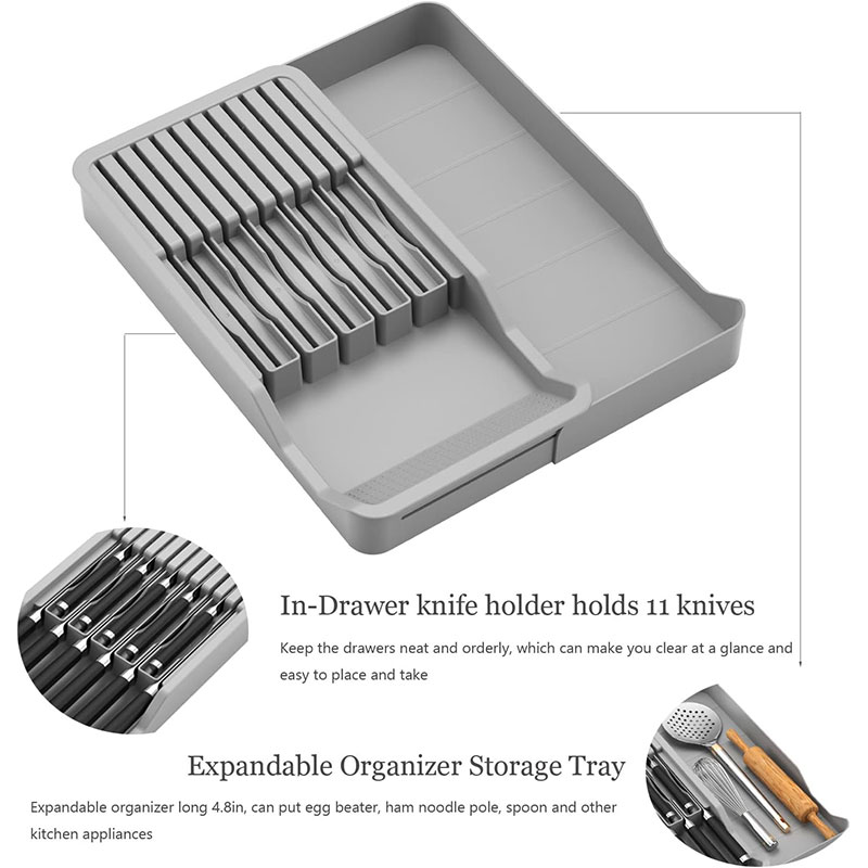拡張可能なオーガナイザー付きナイフブロックホルダー、キッチン - Kitchen Gadgets Hacks のレビューと価格